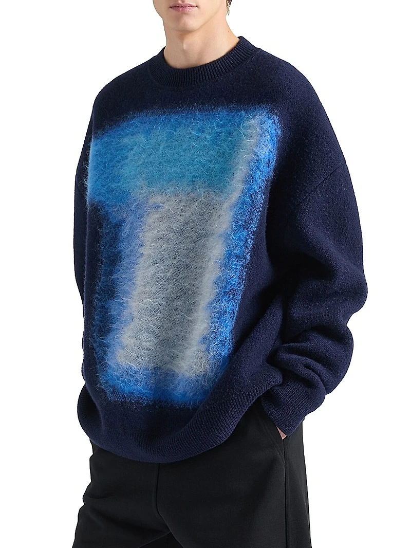 Sweater Wool with Brushed Afternoon Light Jacquard