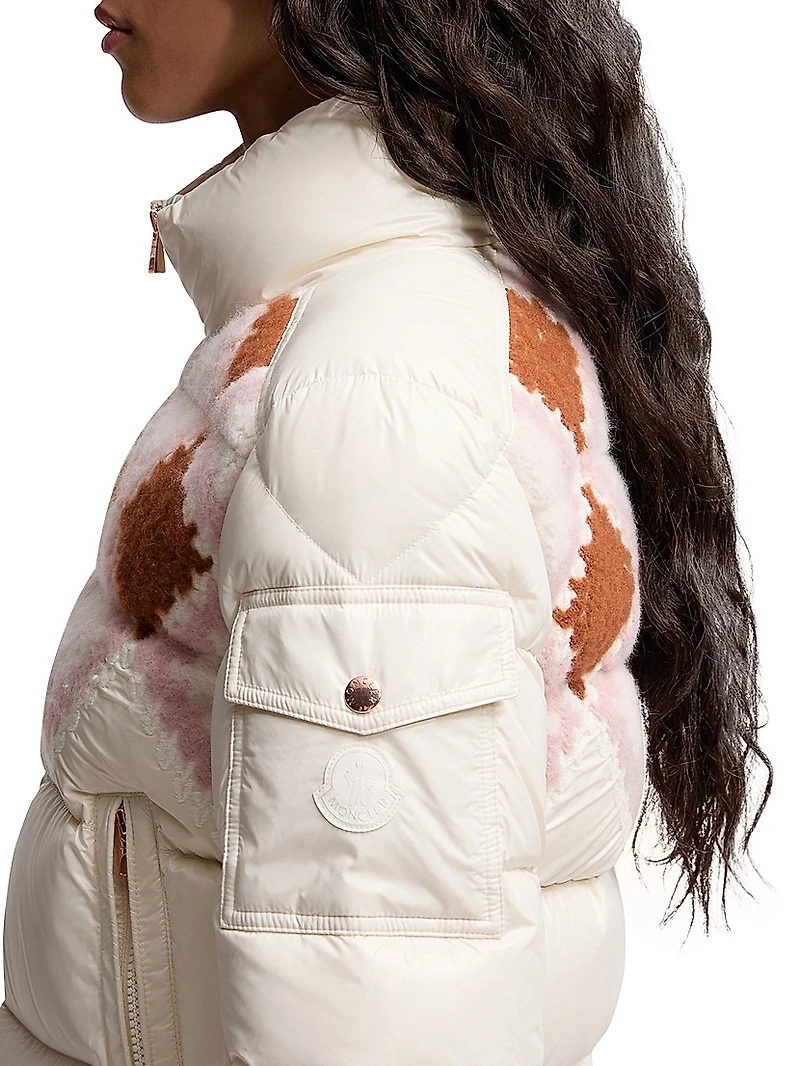 Megara Puffer Jacket with Wool Trim