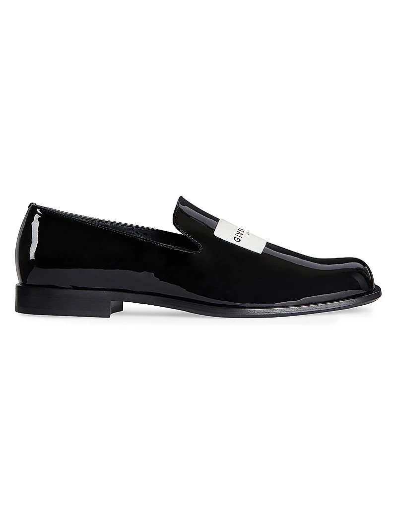 Label Loafers Shiny Leather