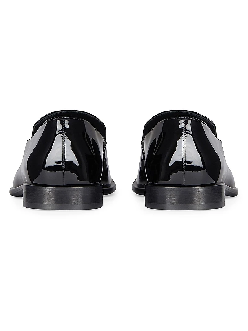 Label Loafers Shiny Leather