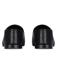 Label Loafers in Shiny Leather and Canvas