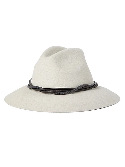 Felt Fedora with Leather and Monili Band
