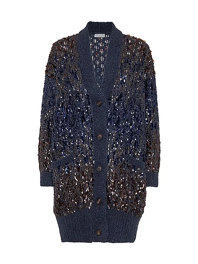 Dazzling Dégradé Embroidery Long Cardigan