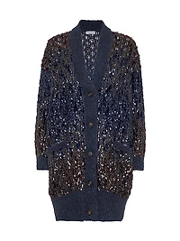 Dazzling Dégradé Embroidery Long Cardigan