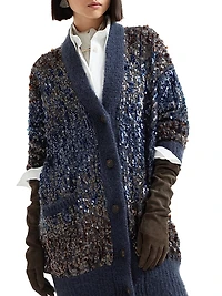 Dazzling Dégradé Embroidery Long Cardigan