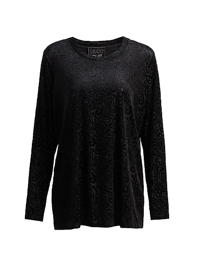 Plus Natalie Paisley Long-Sleeve T-Shirt