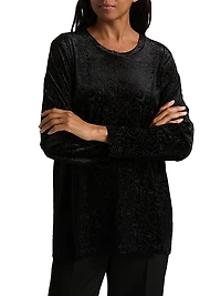 Plus Natalie Paisley Long-Sleeve T-Shirt