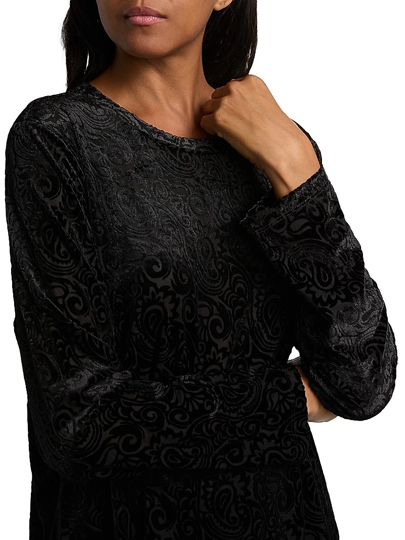 Plus Natalie Paisley Long-Sleeve T-Shirt