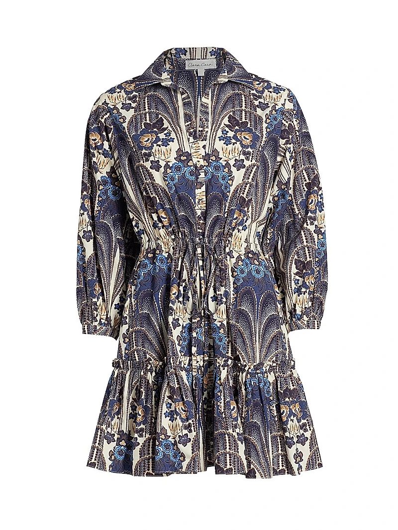 Robin Printed Cotton Mini-Shirtdress