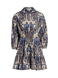 Robin Printed Cotton Mini-Shirtdress