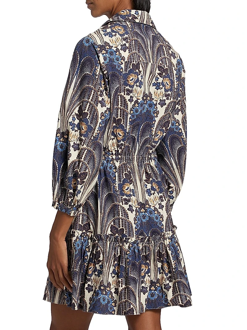 Robin Printed Cotton Mini-Shirtdress