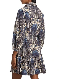 Robin Printed Cotton Mini-Shirtdress