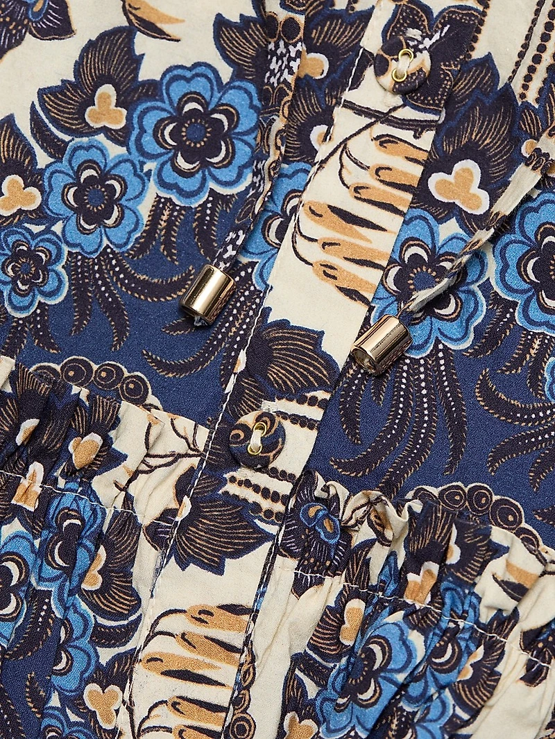 Robin Printed Cotton Mini-Shirtdress