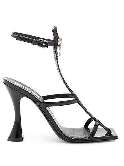 125MM Leather T-Strap Sandals