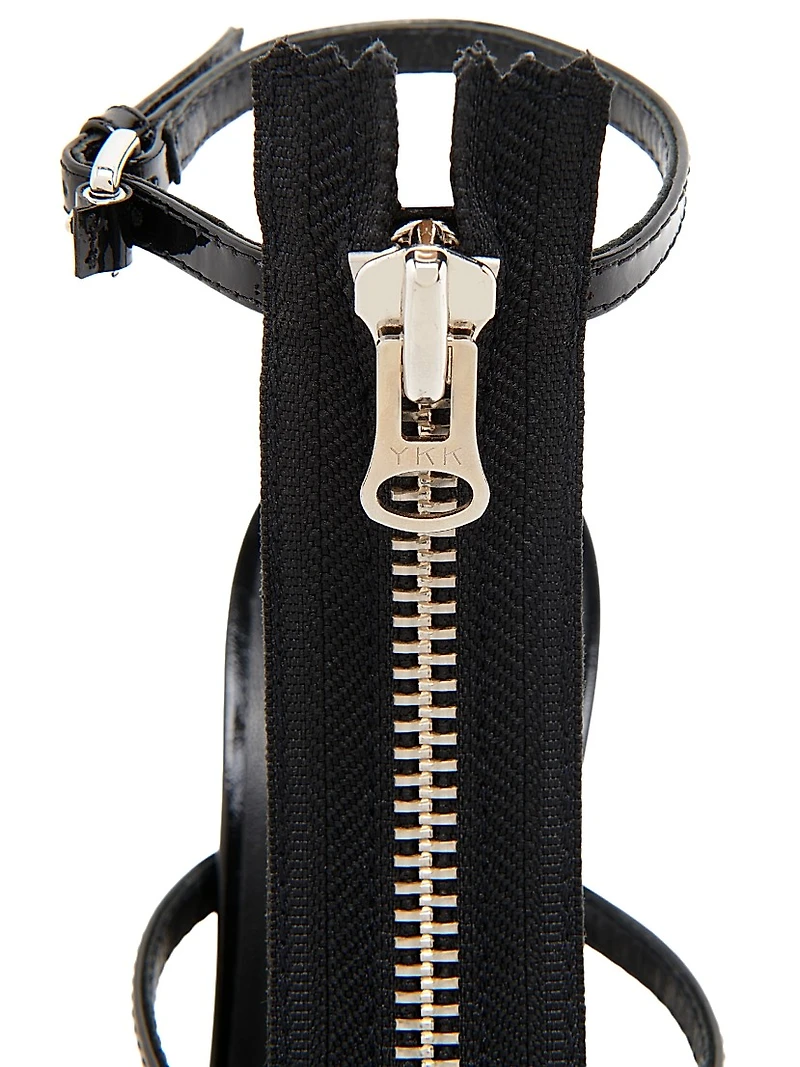 125MM Leather T-Strap Sandals