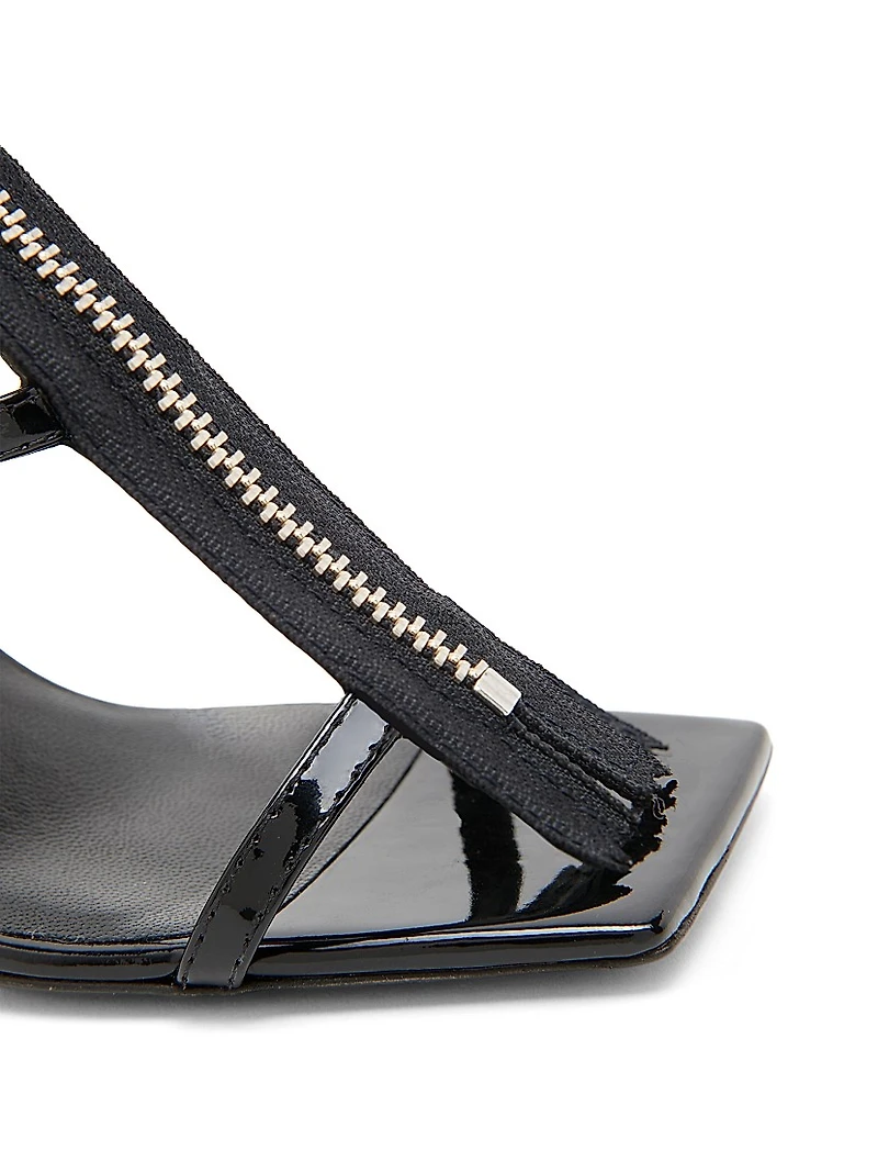 125MM Leather T-Strap Sandals