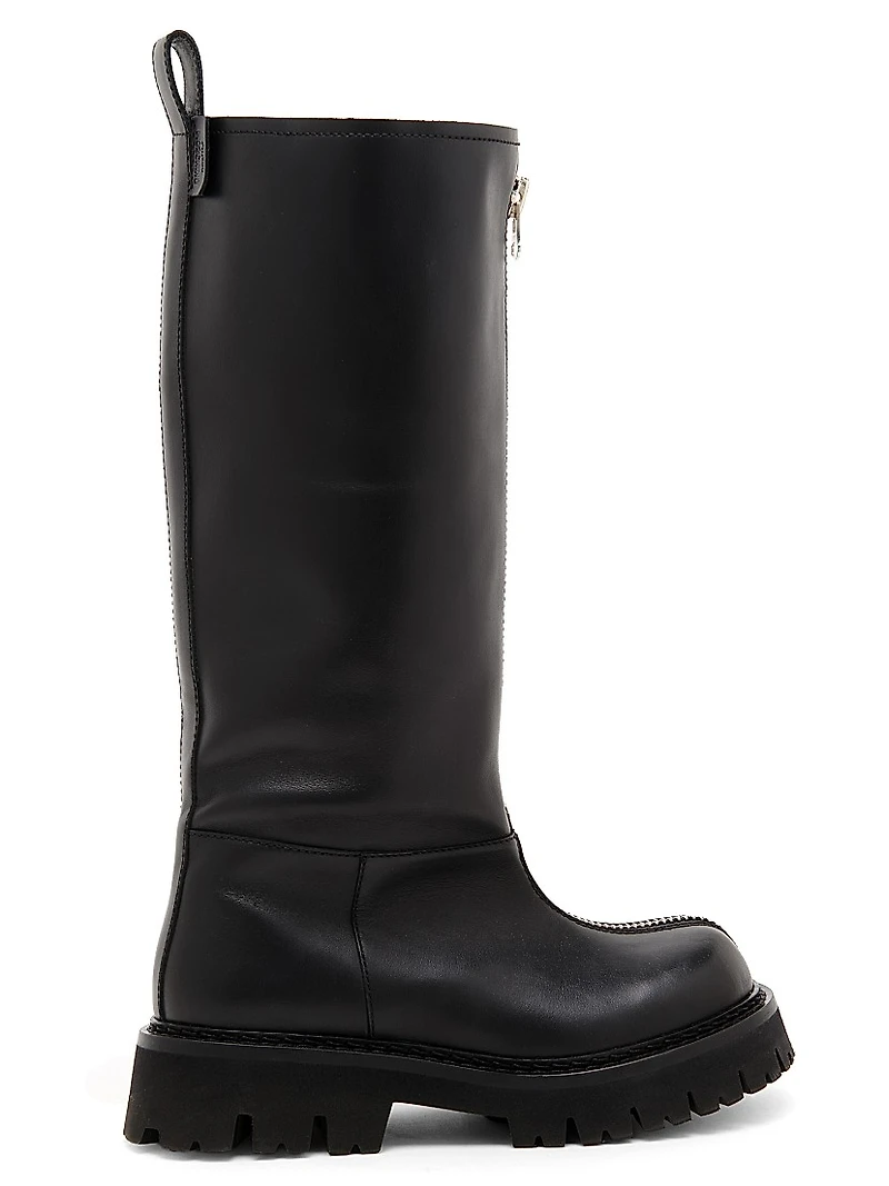 40MM Zip-Front Leather Boots