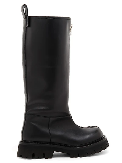 40MM Zip-Front Leather Boots