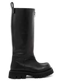 40MM Zip-Front Leather Boots