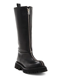 40MM Zip-Front Leather Boots