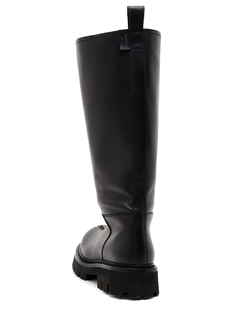 40MM Zip-Front Leather Boots