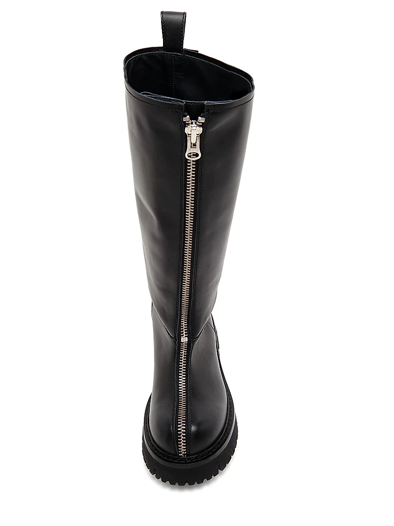 40MM Zip-Front Leather Boots