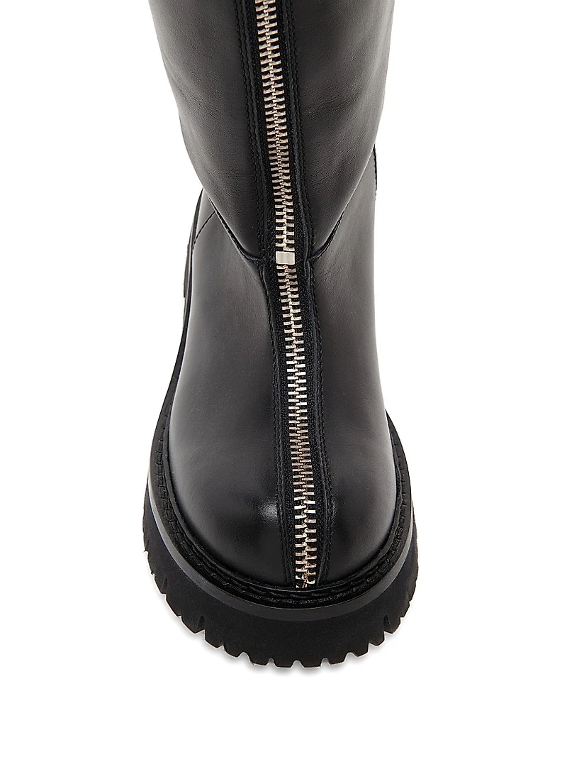 40MM Zip-Front Leather Boots