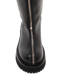 40MM Zip-Front Leather Boots