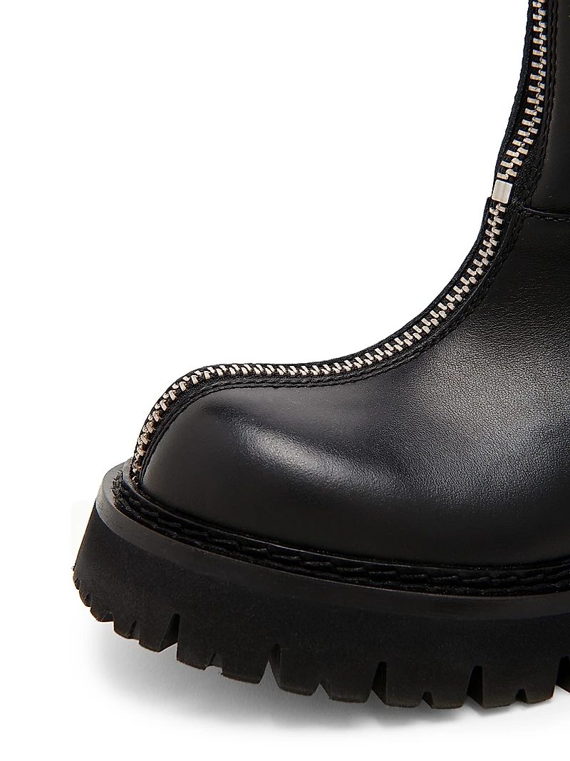 40MM Zip-Front Leather Boots