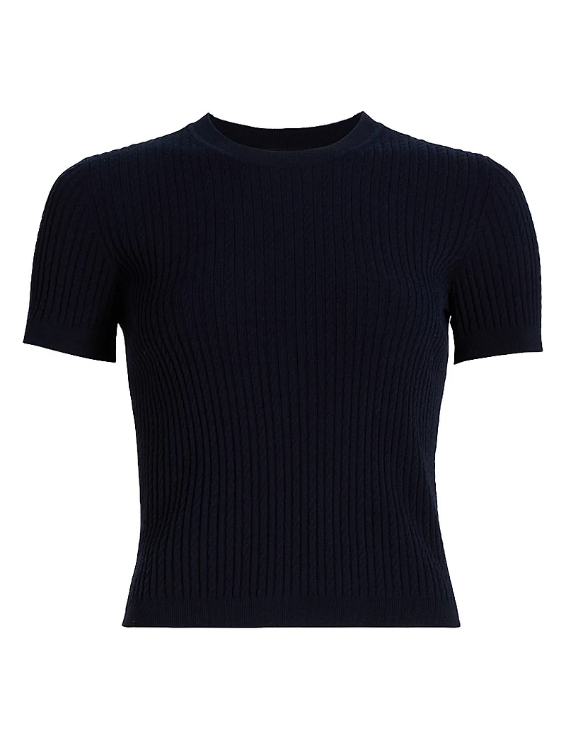 Fine Knit Short-Sleeve Top