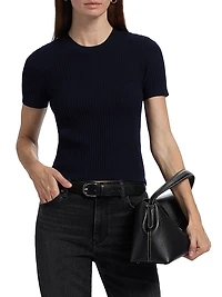 Fine Knit Short-Sleeve Top