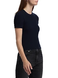 Fine Knit Short-Sleeve Top