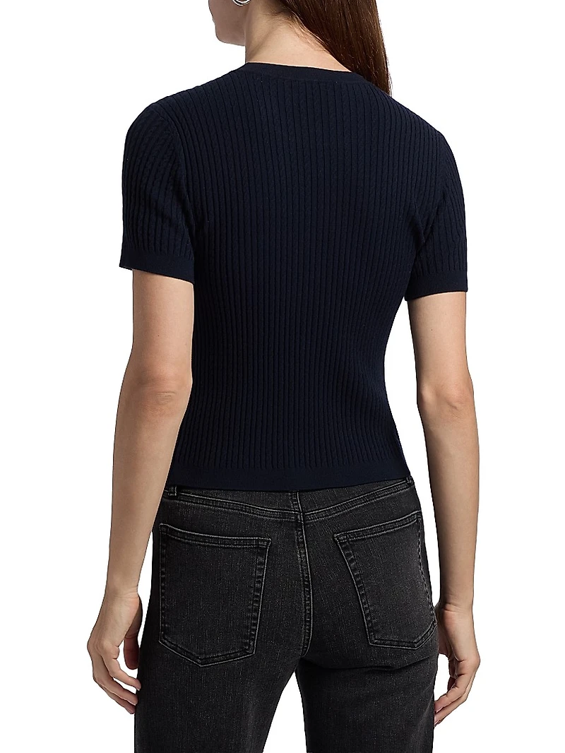 Fine Knit Short-Sleeve Top