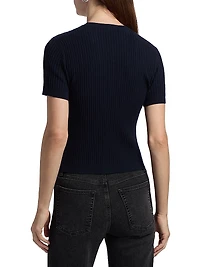 Fine Knit Short-Sleeve Top