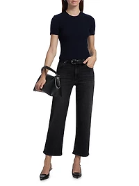 Fine Knit Short-Sleeve Top