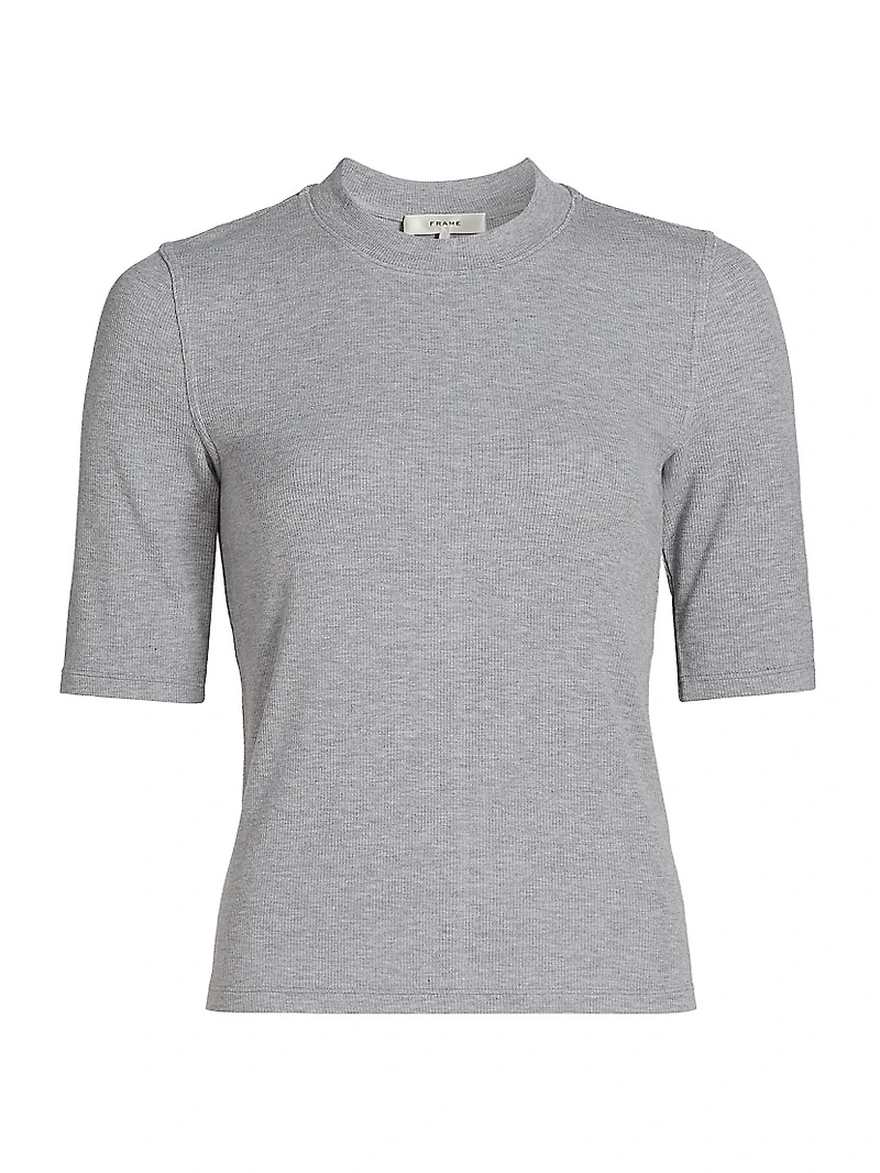 Rib-Knit Crewneck T-Shirt