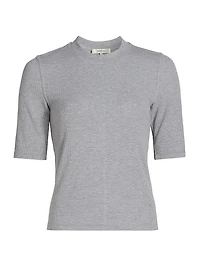 Rib-Knit Crewneck T-Shirt