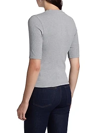 Rib-Knit Crewneck T-Shirt