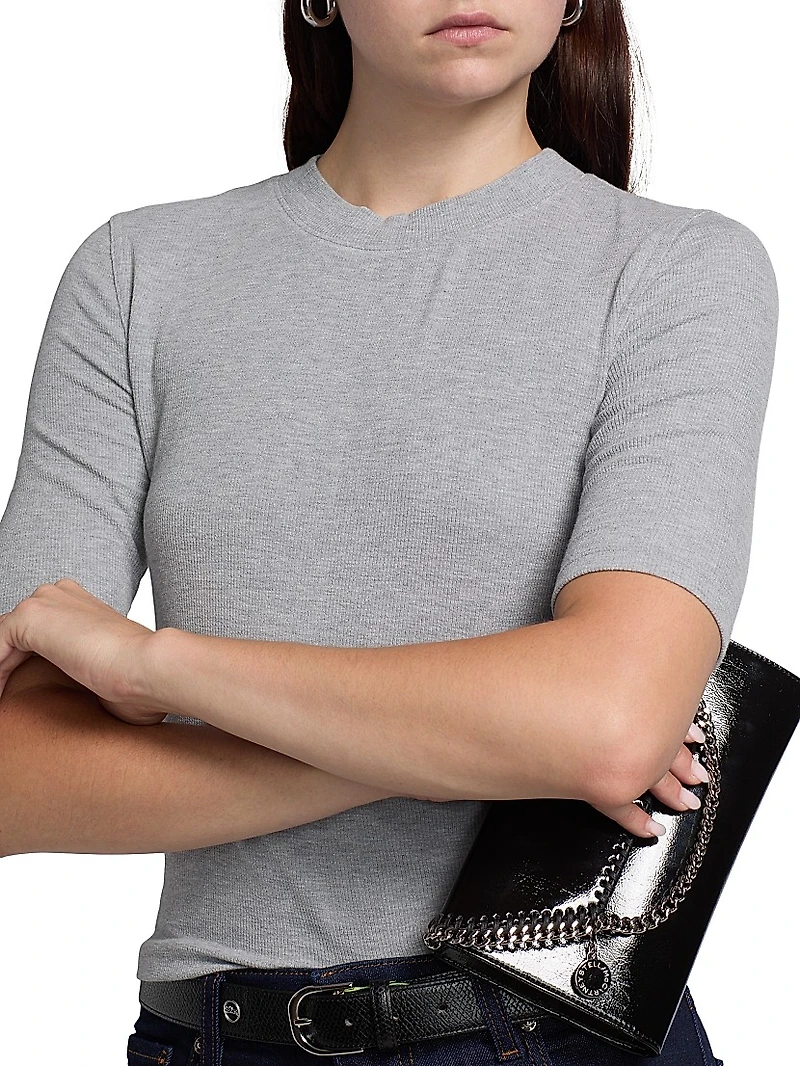Rib-Knit Crewneck T-Shirt