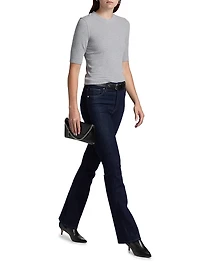 Rib-Knit Crewneck T-Shirt