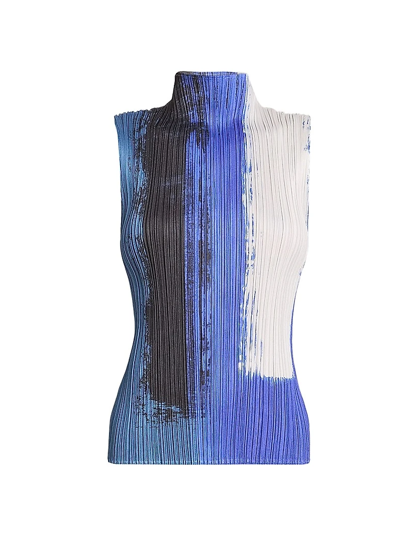 Jump Pleated Colorblocked Top