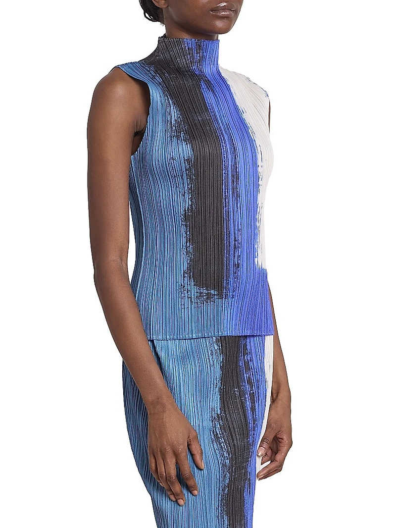 Jump Pleated Colorblocked Top