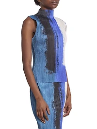 Jump Pleated Colorblocked Top