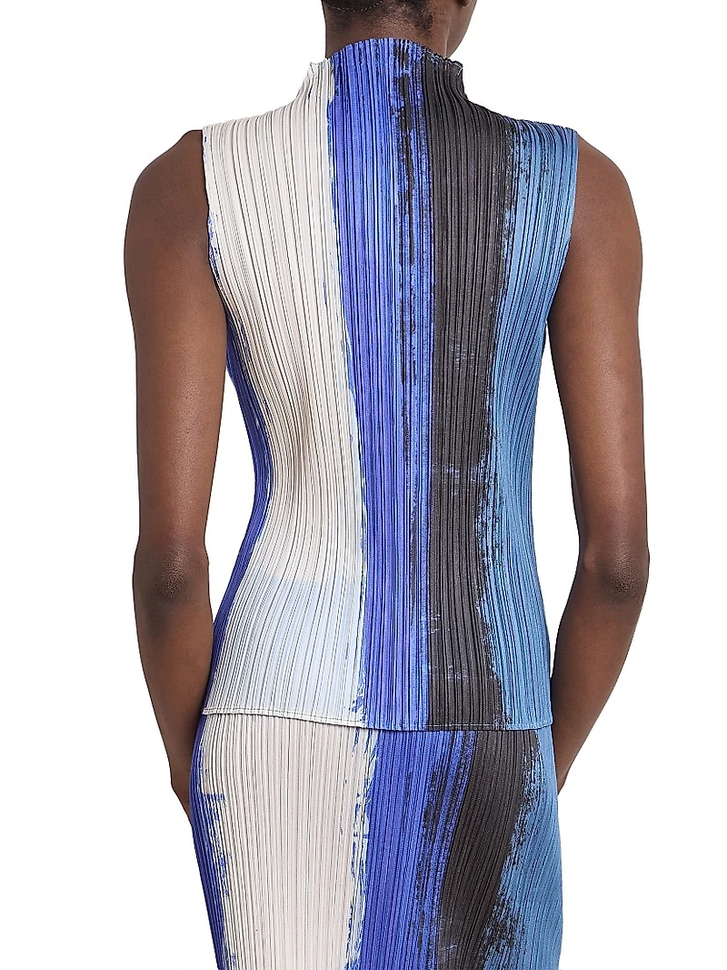 Jump Pleated Colorblocked Top