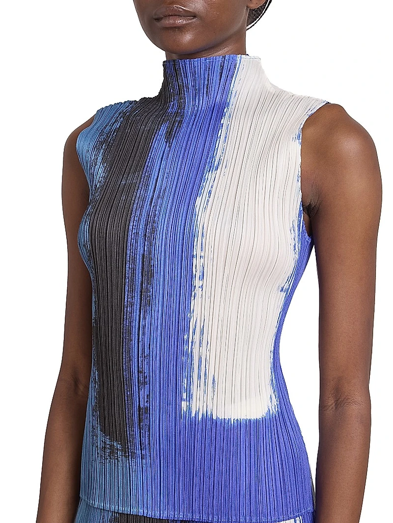 Jump Pleated Colorblocked Top