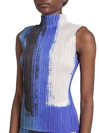 Jump Pleated Colorblocked Top