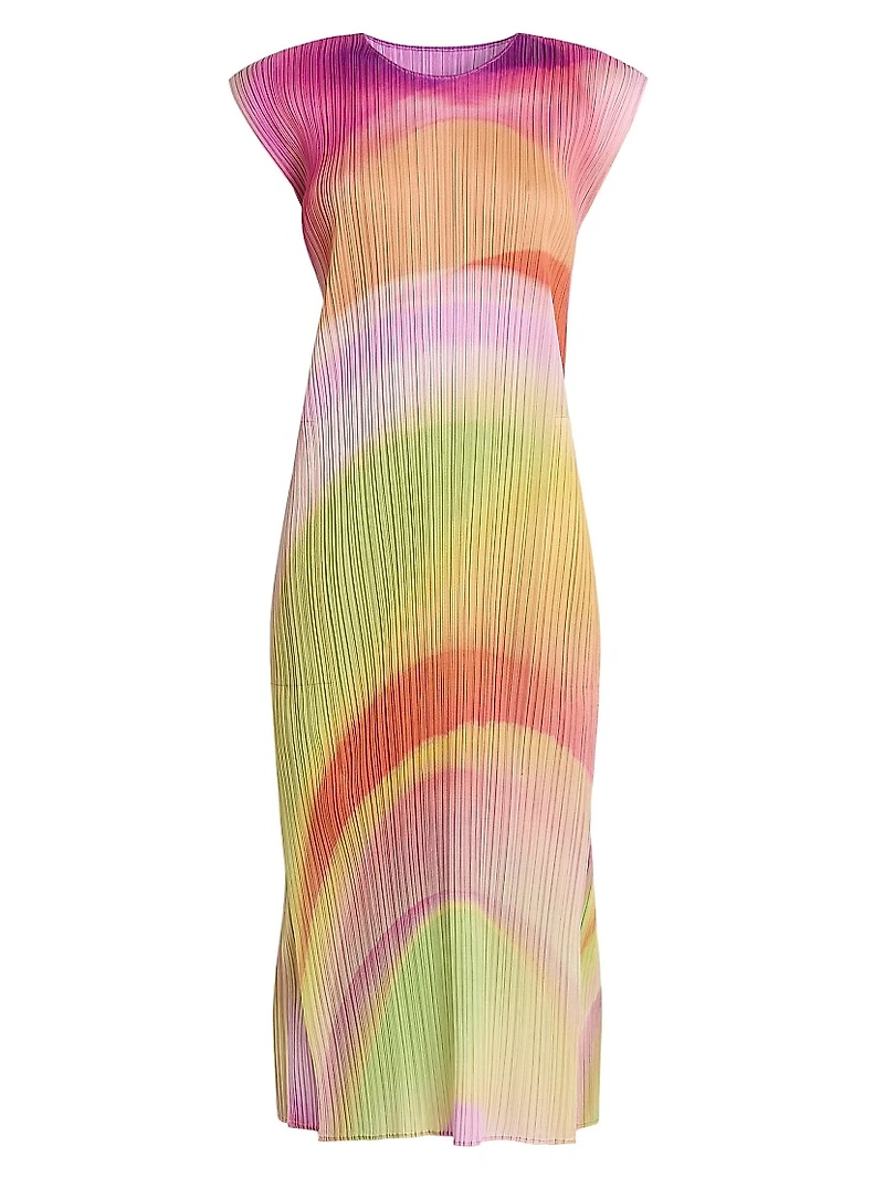 Groove Pleated Ombré Midi-Dress