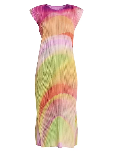 Groove Pleated Ombré Midi-Dress
