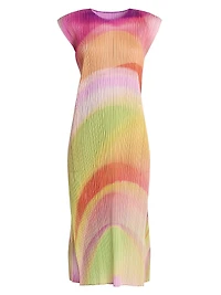 Groove Pleated Ombré Midi-Dress
