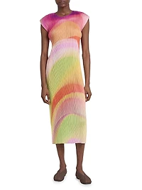Groove Pleated Ombré Midi-Dress